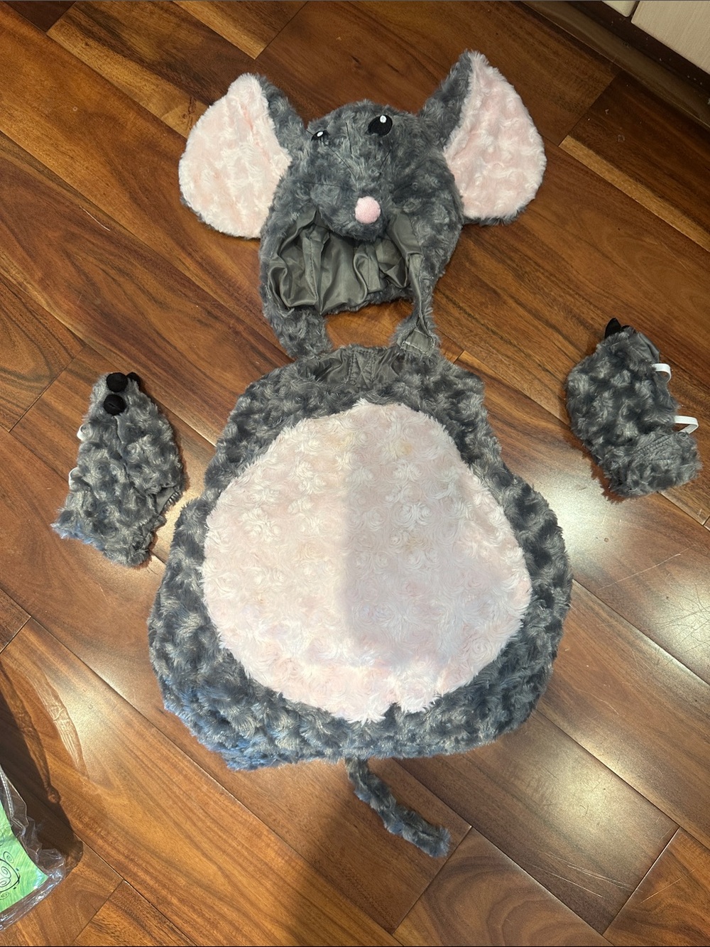 Kids Grey and Pink Mouse Costume Hoodie Set